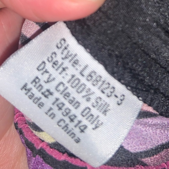 Johnny Was jade silk purple black fall striped boho Rue pant Xs wide leg $200 - Picture 5 of 7